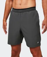 Short deportivo gris Fabletics The Fundamental II, de diseño liso con cintura elástica y bolsillos laterales.
