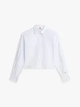 Camisa clásica de algodón Tommy Hilfiger con diseño de rayas Ithaca en color celeste y blanco, de manga larga y cierre frontal con botones.