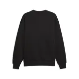 Buzo de cuello redondo Puma, color negro, con corte relajado y logo de la marca bordado en el mismo tono en el pecho.
