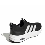 Championes Adidas Cloudfoam Cuxxion de hombre, color negro con diseño slip-on sin cordones, entresuela blanca amortiguada con tecnología Cloudfoam y las clásicas tres tiras blancas en los laterales.