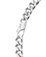 Collar de cadena estilo cubano, fabricado en plata 925 con acabado pulido brillante.