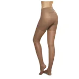 Media can-can color tostado de lycra modeladora, con short reductor con efecto up y sin puntera.