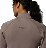Polar Columbia Driventure de media cremallera color marrón, de manga larga con orificios para los pulgares en los puños y costuras ergonómicas.