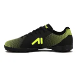Championes de fútbol Austral para hombre, color negro con detalles en amarillo flúor.
