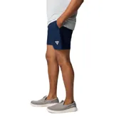 Short de baño Columbia Pfg Rambler, color azul marino, con cintura elástica ajustable, calzoncillos interiores de malla, bolsillos laterales y bolsillo trasero con cierre de seguridad.