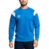Buzo deportivo Umbro Drill, color azul con detalles en blanco en los hombros y logo de la marca en el pecho.