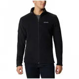Campera de polar Columbia con cierre frontal completo, cuello alto y bolsillos laterales con cierre. Diseño liso en color negro con logo de la marca en el pecho.