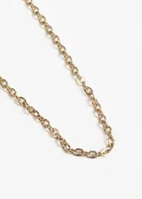 Cadena plateada de acero quirúrgico hipoalergénico, de 2.5mm de ancho.