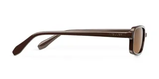Lentes de sol Meller modelo Razi Chocolate Kakao con montura rectangular fina de color marrón y lentes polarizadas en tono marrón a juego.