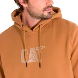 Buzo tipo canguro con capucha ajustable y bolsillo frontal tipo kanguero. Presenta el logo de la marca CAT bordado en el pecho en tono sobre tono.