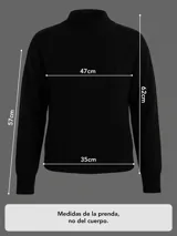 Buzo de punto arroz con diseño de ochos, cuello alto y mangas largas.