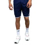 Short deportivo Umbro color azul marino con detalles en blanco en el ruedo y logo de la marca estampado en la pierna izquierda.