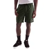 Short de baño o casual negro, con cintura elástica y cordón ajustable. Presenta un pequeño logo de Santa Cruz Skateboards bordado o estampado en la parte inferior del muslo derecho.