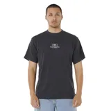 Remera negra de manga corta con logo de Rip Curl estampado en el pecho.