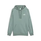 Canguro Puma modelo Sport TR, color verde menta, con capucha ajustable por cordón, bolsillo tipo canguro y ribetes blancos en contraste en las mangas. Cuenta con el logo de la marca estampado en el pecho.