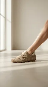 Zapato de cuero plateado con diseño minimalista, cordones al tono y suela plana flexible. Combina la comodidad de un champión con la estética de un zapato formal.