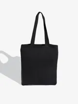 Bolso tipo tote de crochet color negro, con diseño de tejido de punto y logo del Trifolio de Adidas integrado en el frente. Cuenta con doble asa de hombro y bolsillo interior.