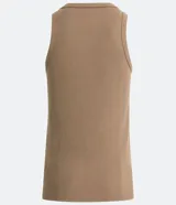 Musculosa masculina de cuello redondo, confeccionada en tejido acanalado de algodón con mezcla de poliéster y elastano. Diseño básico sin estampa, ideal para uso diario.