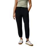 Pantalón negro de Columbia modelo Pinetown Canyon, con cintura elástica ajustable con cordón, bolsillos laterales, bolsillos cargo delanteros, puños elásticos en los tobillos y tecnología Omni-SHIELD™ de repelencia al agua y manchas.