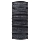 Bufanda tubular multifuncional Buff, modelo Original Anira Graphite, con diseño estampado geométrico en tonos grises y negros. Confeccionada en tejido elástico sin costuras con protección solar.