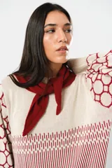 Bufanda bandana roja de lana.