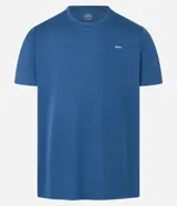 Remera deportiva de manga corta con cuello redondo, confeccionada en tejido técnico de poliéster con tecnología de secado rápido. Presenta recortes laterales en poliamida y detalles reflectantes.