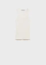 Top Ririn de tejido de punto de canalé con cuello escotado y diseño entallado sin mangas.