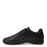 Championes de fútbol Umbro Borel Club TF, modelo para hombre, color negro con diseño texturizado a rayas diagonales y suela multitaco especial para césped sintético.