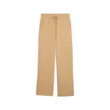 Pantalón de jogging color beige de corte recto y cintura alta, con logo de la marca bordado en la cadera.
