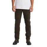Pantalón de pana color marrón oscuro, de corte recto y tiro medio.