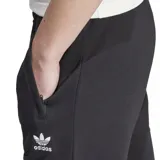 Pantalón de jogging negro con cintura elástica y logo Adidas Trifolio bordado en blanco en la pierna izquierda.