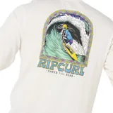 Remera de manga larga color blanco, con cuello redondo y pequeño logo estampado en el pecho.