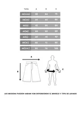 Bermuda de jean negro con corte ancho y largo a la rodilla.