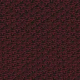 Pañuelo cuadrado de seda con diseño estampado de letras en color rojo sobre fondo negro.