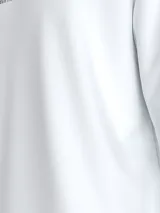 Remera blanca de manga larga Calvin Klein Jeans con cuello redondo y logo estampado en el pecho.