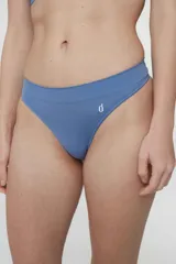 Bombacha tipo colaless de microfibra sin costuras, con tiro bajo y detalle de logo pequeño en el frente.