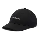 Gorra de béisbol Columbia modelo Twin Canyon, color negro, con logo bordado en blanco en el frente y cierre posterior ajustable.