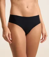 Kit de dos bombachas tipo boyshort de la marca Lov, confeccionadas en microfibra con corte láser y diseño sin costuras visibles, en colores negro y beige.