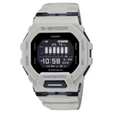 Reloj digital deportivo Casio G-Shock G-Squad de caja cuadrada, color gris claro, con pantalla digital y conectividad Bluetooth.