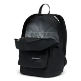 Mochila Columbia Zigzag II de 22 litros, color negro, con compartimento principal amplio, bolsillo frontal con cierre y parche con el logo de la marca, bolsillos laterales para botellas y correas ajustables acolchadas.