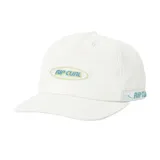 Gorra blanca de cinco paneles con logo de Rip Curl bordado en el frente y en el lateral.