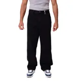 Pantalón de jean negro con corte slouchy fit, confeccionado en algodón, con cierre de botón y etiqueta de marca en la cintura.