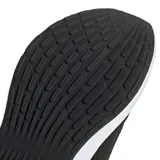 Championes deportivos Adidas modelo Response Runner U, color negro con las icónicas tres tiras en blanco y suela de amortiguación blanca.