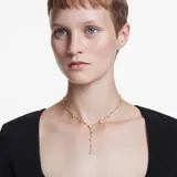 Collar en Y Swarovski de la línea Imber, con diseño distribuido bañado en tono oro y cristales blancos de talla redonda en engaste bisel.