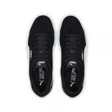 Championes Puma Smash 3.0 negros de gamuza con franja lateral blanca y suela blanca.