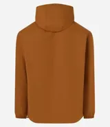 Campera rompevientos color verde oliva con capucha ajustable con cordón, cierre frontal con cremallera, bolsillos laterales con cremallera, puños con elástico y forro interior. Ligera y versátil, ideal para proteger del viento y la lluvia ligera.