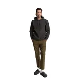 Canguro negro con capucha y cordones ajustables.