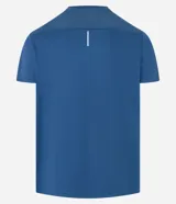 Remera deportiva de manga corta con cuello redondo, confeccionada en tejido técnico de poliéster con tecnología de secado rápido. Presenta recortes laterales en poliamida y detalles reflectantes.