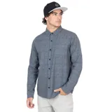 Camisa de manga larga color azul con textura.