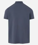 Polo de hombre slim fit color beige, confeccionada en tejido de media malla acanalada de algodón sostenible, con cuello clásico con botones y mangas cortas.